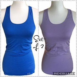 SET of 2 Under Armour Tanks Blue and Purple